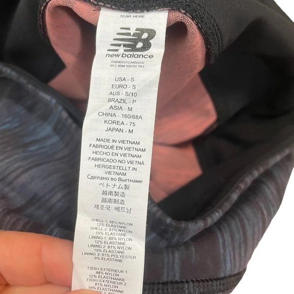NWT New Balance Printed Elixir Mesh Athletic Leggings in Black/Blue Size S - Picture 11 of 12